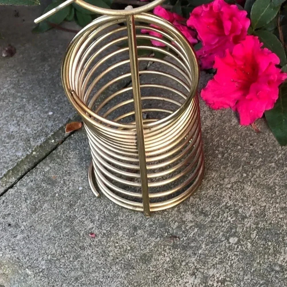 Mid Century Modern Industrial Gold Metal Cat Letter Holder Desk Accessory